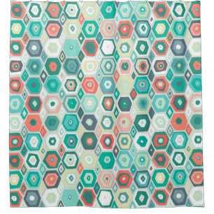 hex diamond coral mint