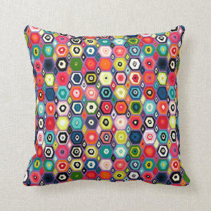 hex diamond purple throw pillow