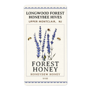 Hex Étiquette abeilles et Lavender HONEY Étiquette