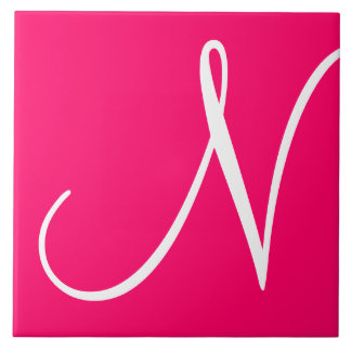 Hex ff0066 Colour Number Monogram Ceramic Tile