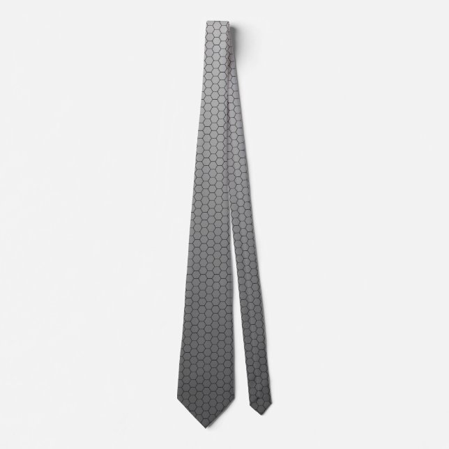 Hex Grid Black Ombre Grey Tie (Front)
