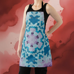 Hex Mandala Blue and Purple Apron