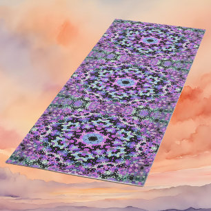 Hex Mandala Purple Pink and Blue Yoga Mat