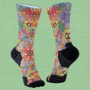 Hex Mandala Rainbow Socks