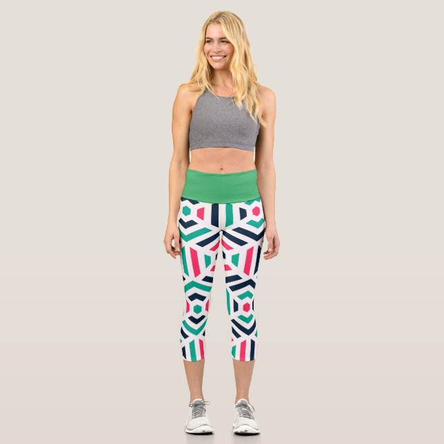 Hex Pattern Yoga Capris (Front)