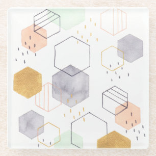 Hex Scatter Glass Coaster