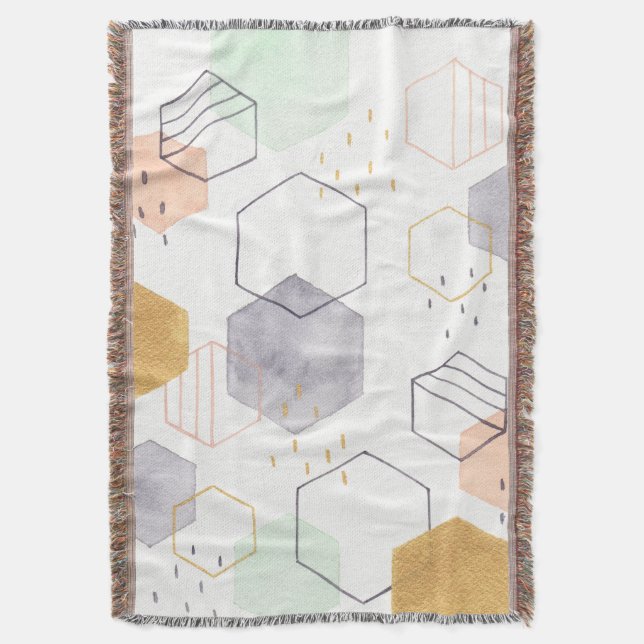 Hex Scatter Throw Blanket (Front Vertical)