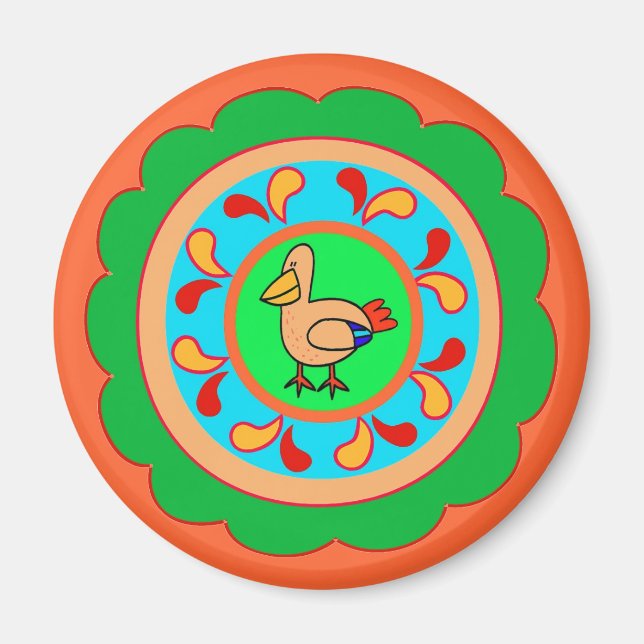 Hex Sign  Bird Magnet (Front)