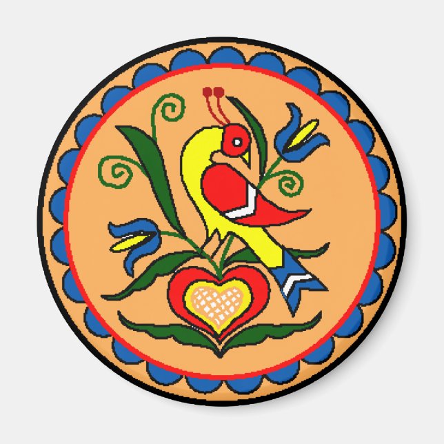 Hex Sign Dutch Bird Magnet (Front)