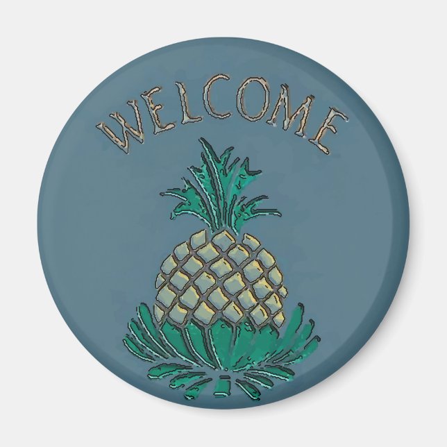 Hex Sign Welcome Pineapple Magnet (Front)