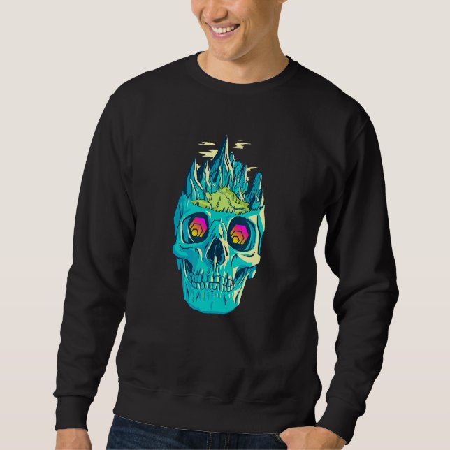 Hex Skull Art Crypto Trader Grunge Cool Stake Cryp Sweatshirt (Front)