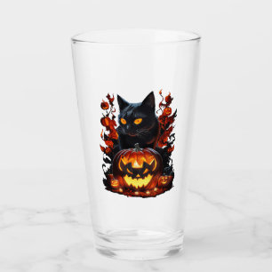 Hex, the Halloween black cat T-shirt Glass