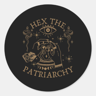 Hex The Patriarchy Feminist Witch  Classic Round Sticker