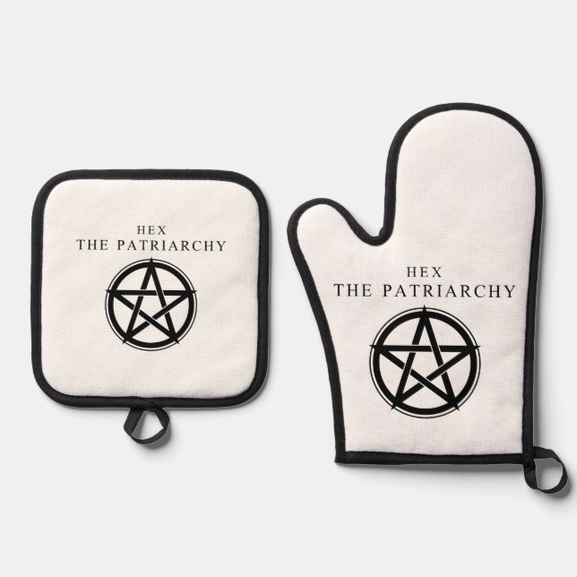 Hex The Patriarchy Oven Mitt & Pot Holder Set (Front)