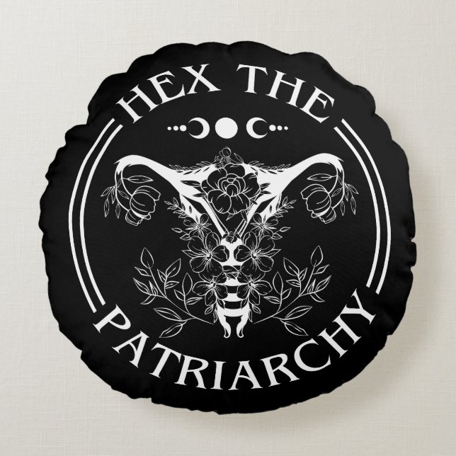 Hex The Patriarchy Round Pillow (Front)