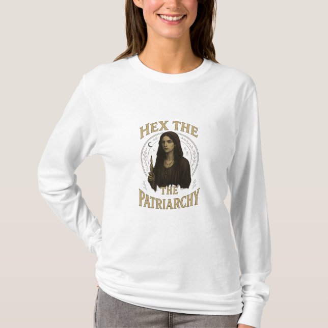 Hex the Patriarchy – Wiccan Witch Illustration  T-Shirt (Front)