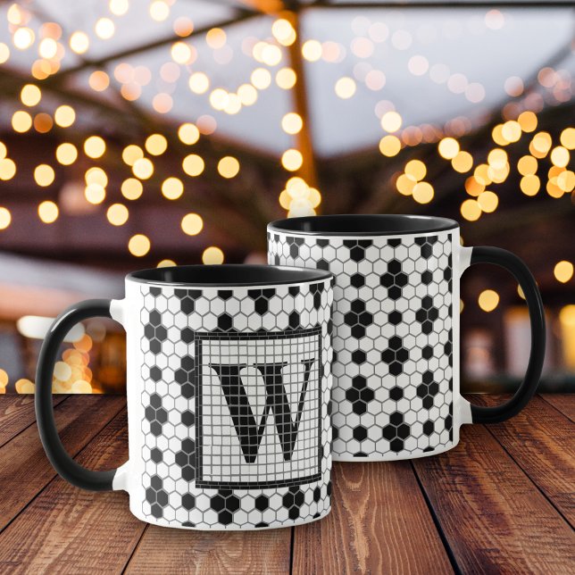 Hex Tile Print Monogram Mug (Creator Uploaded)
