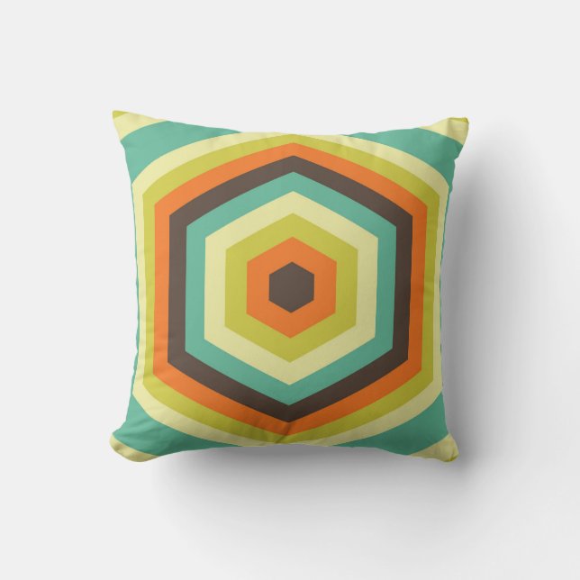 Hexa Groove Echoes Throw Pillow (Front)