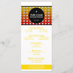 Hexa Honeycomb Apiary Honey Bee Menu