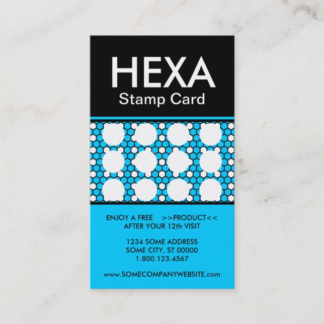 hexa stamp card (colour customizable) (Front)