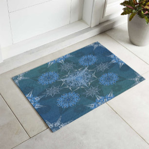 Hexa triangles yantra petals inscription  doormat