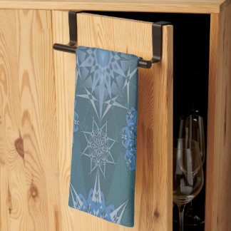 Hexa triangles yantra petals inscription kitchen towel