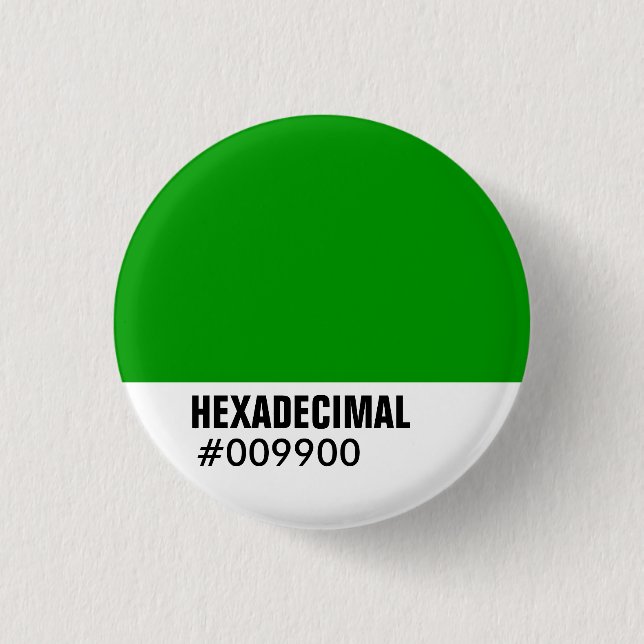 HEXADECIMAL Colour Template 1 Inch Round Button (Front)