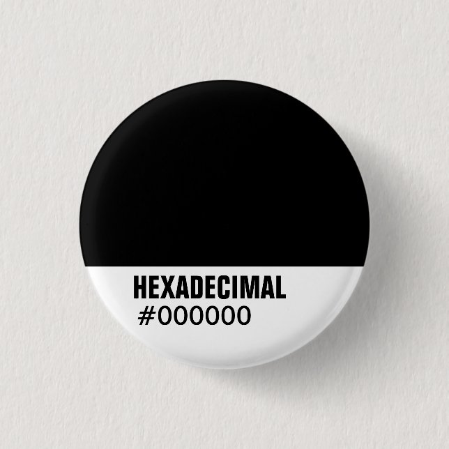 HEXADECIMAL Colour Template - Customized 1 Inch Round Button (Front)