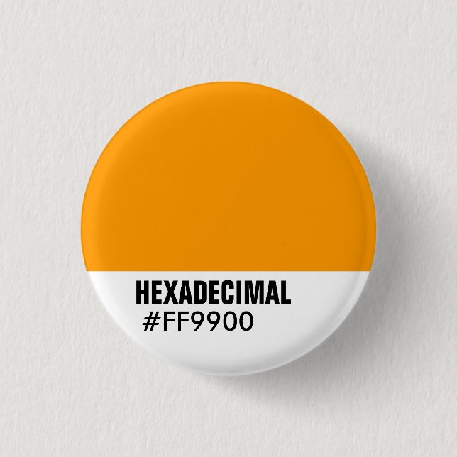 HEXADECIMAL Colour Template - Customized 1 Inch Round Button (Front)
