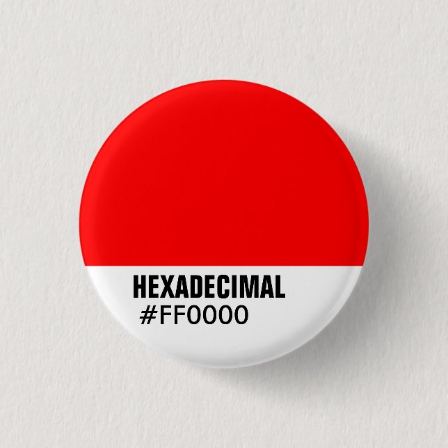 HEXADECIMAL Colour Template - Customized 1 Inch Round Button (Front)