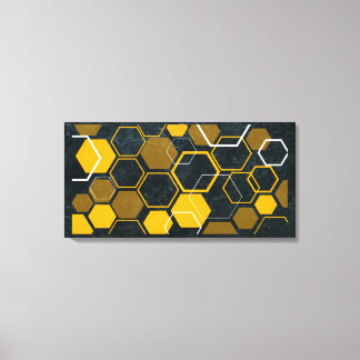 HexaFlux: Futuristic Hexagonal Flow Canvas Print