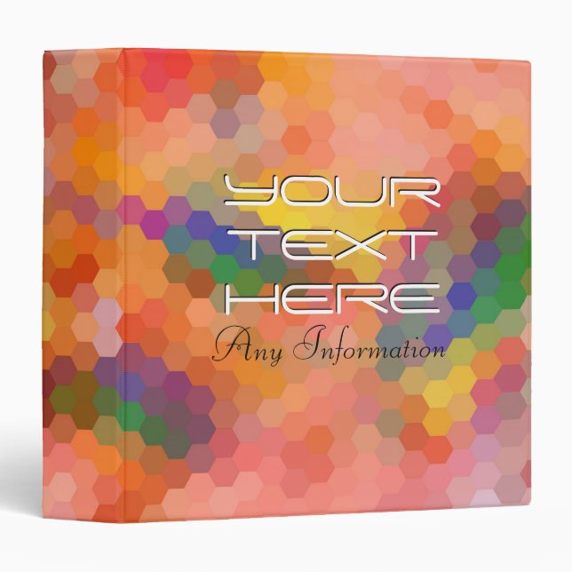 Hexagon Abstract Art | Modern Geometric Pattern Binder (Front/Spine)