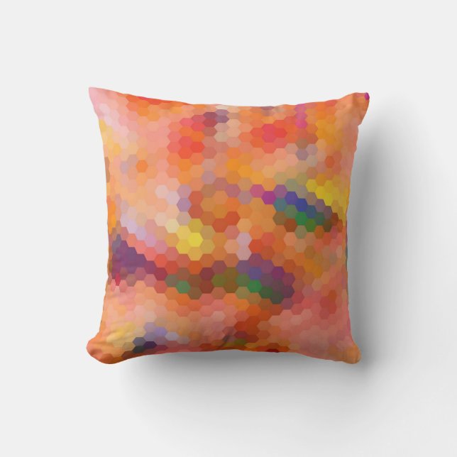 Hexagon Abstract Art | Modern Geometric Pattern Throw Pillow (Front)