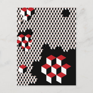 Hexagon abstract geometric design postcard