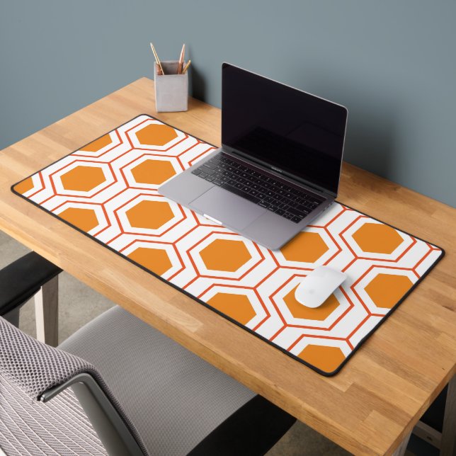 Hexagon abstract geometrical pattern en orange et (Bureau 2)