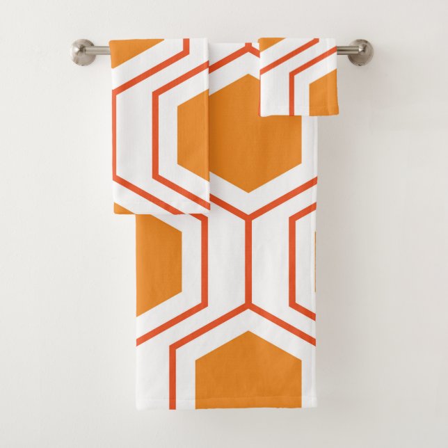 Hexagon abstract geometrical pattern en orange et (En situation)