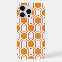 Hexagon abstract geometrical pattern in orange and