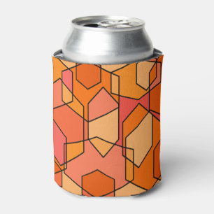 Hexagon Bauhaus - Orange  Can Cooler