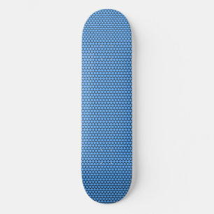 Hexagon Blue Black Pattern Skateboard
