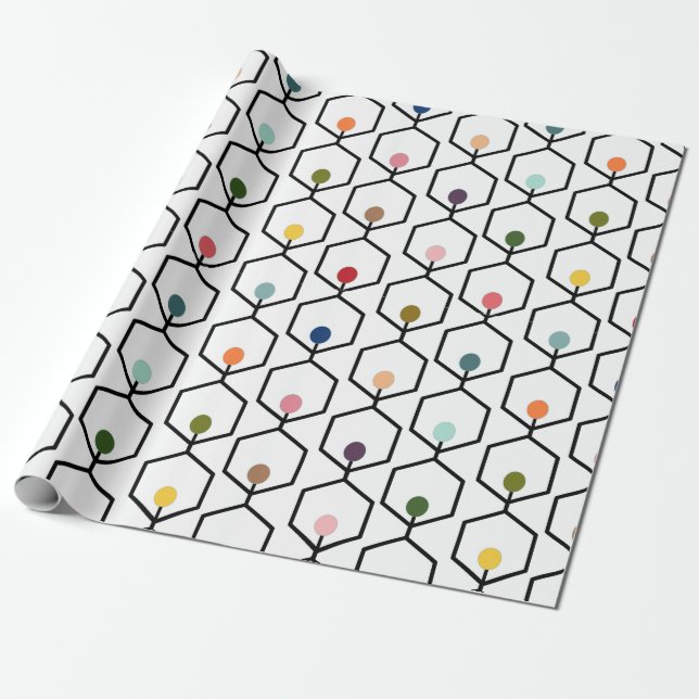Hexagon Chains Wrapping Paper (Unrolled)