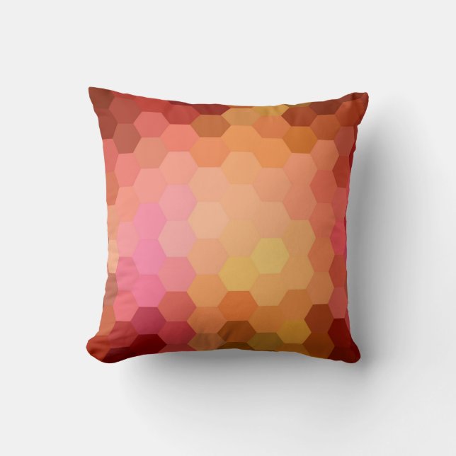 Hexagon Chevron Pattern 2 Throw Pillow (Front)