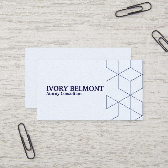 Hexagon geometric corner border business card (Front/Back In Situ)