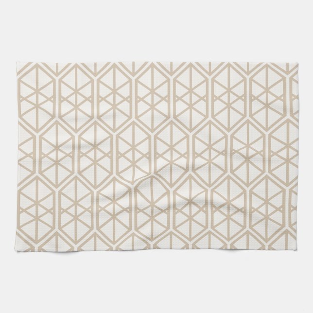 Hexagon Geometric Pattern Hexagonal Pastel Hexagon Kitchen Towel (Horizontal)