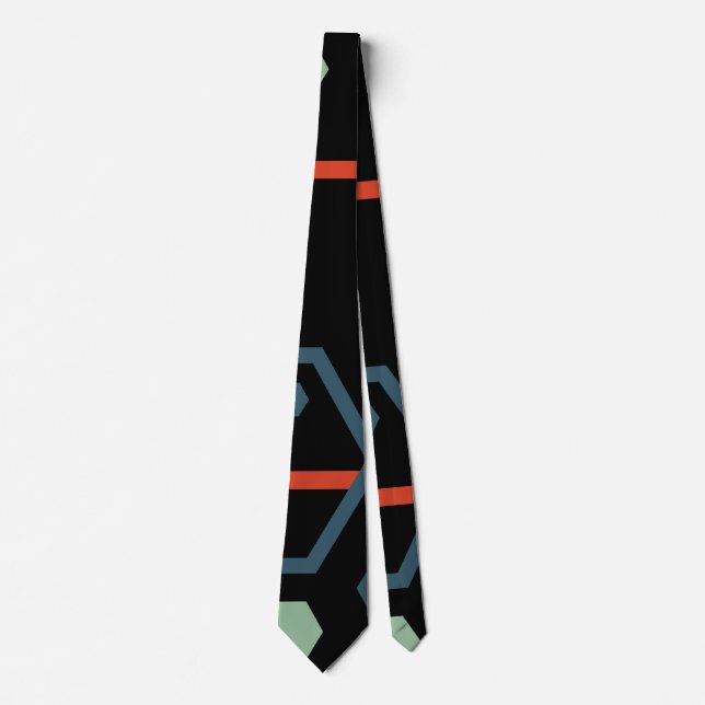 Hexagon Geometric Pattern   Tie (Front)