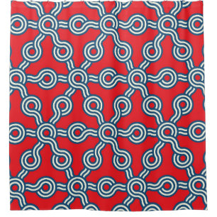Hexagon grid, red blue, geometric pattern.