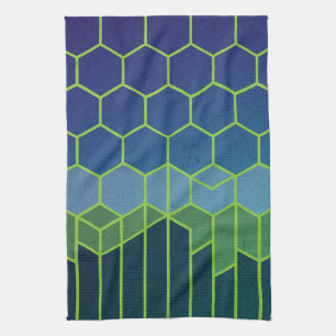 Hexagon Harmony Elegant Geometric Abstract Kitchen Towel