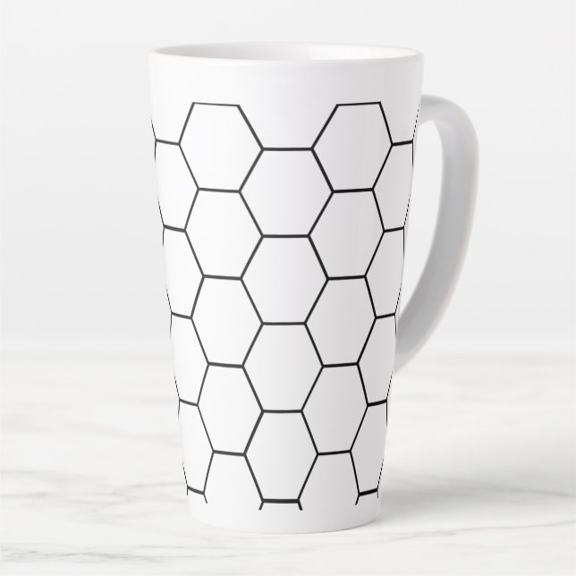 Hexagon honeycomb pattern  latte mug (Right Angle)