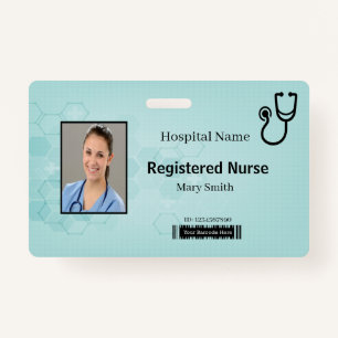 Hexagon Medical Stethoscope Photo ID Badge