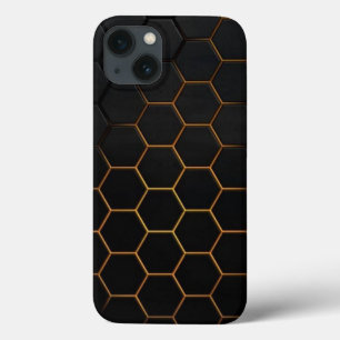 Hexagon noir et or Coque-Mate coque iphone