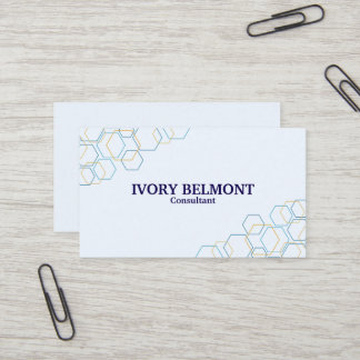 Hexagon Outline Corner Geometric Business Card